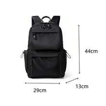 1pc Large Capacity Backpack For Students - 20L Polyester Bookbag With Padded Straps, Fits 15.6 Inch Laptop, Unisex School & Travel Backpack (Black) - Black - View 5