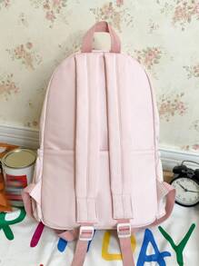 Solid Color Large Capacity Women's Backpack, Suitable For Teenagers, High School Students, College Students, Graduates, Backpacks, Back To School, Graduation Season, And Student Gifts. Essential Spring Outing Backpack For Junior High School Students, Campus Backpack, University Style - Multicolor - View 4