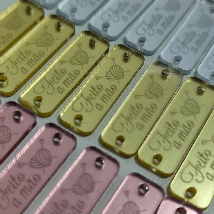 Acrylic Tag Label With "Handmade" Phrase - READY TO SHIP - WE DO NOT CUSTOMIZE - Assorted Colors - View 1