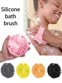 1pc Polygonal Silicone Whirlwind Shower Brush, Portable Massage Brush, Shower Brush, Shower Brush, Shampoo Brush,Silicone Body Scrubber, Exfoliating Body Wash Scrubbers Exfoliator, Shower Body Brush For Effective Showering Exfoliation And Gentle Massage