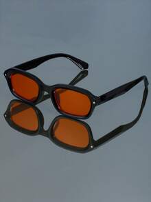 新款复古经典小框方形时尚眼镜女男简约百搭节日派对独特时尚眼镜 - 彩色 - 查看 5