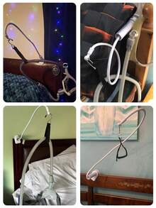 2pcs/Set CPAP Tubing Holder - Bed-Mounted CPAP Tubing Hanger, Prevents Tangling And Blockage, Keeps Tubing Away From Face And Arms For Better Sleep (Random Shipment Of Black And White Holders) - White - View 5