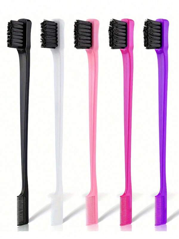 7 Stücke doppelseitige Make-up Pinsel, Haarbürste für Haarkontur, Augenbrauenbürste für Naturhaar Schönheitstools, doppelköpfiger Augenbrauenkamm, Wimpernbürste, Augenbrauen Dual-Zweck Make-up Styling Schönheitswerkzeug Bürste, Friseurwerkzeug