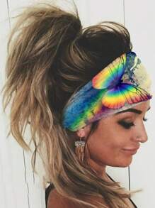 1pc Retro Butterfly Print Headband, Non-Slip Knotted Headscarf, Elegant Versatile Boho Style Headband, Elastic Wide Headband, Absorbent Headband For Exercise Yoga, Cute Headband For Women Hair Accessories Sports Hair Bands Women Turban Running Hair Wrap Cycling Sweatband Autumn Accessories Women Bandana Fashion Head Wrap Fall Head Band Winter For Vacation Outfits Woman