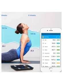 Balança Digital Corporal Inteligente Bluetooth | Bioimpedância, Gordura Corporal, até 180kg - Preto - Visão 7