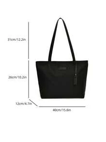 Bolsa de Ombro Feminina de Cor Sólida, Material de Nylon Leve, Moda e Prática