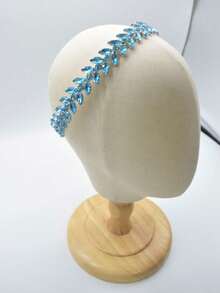 Green Crystal Rhinestone Headband, Wedding Hair Accessory, Women & Girls Bridal Headpiece, Christmas & Halloween Party Headwear - Multicolor - View 13