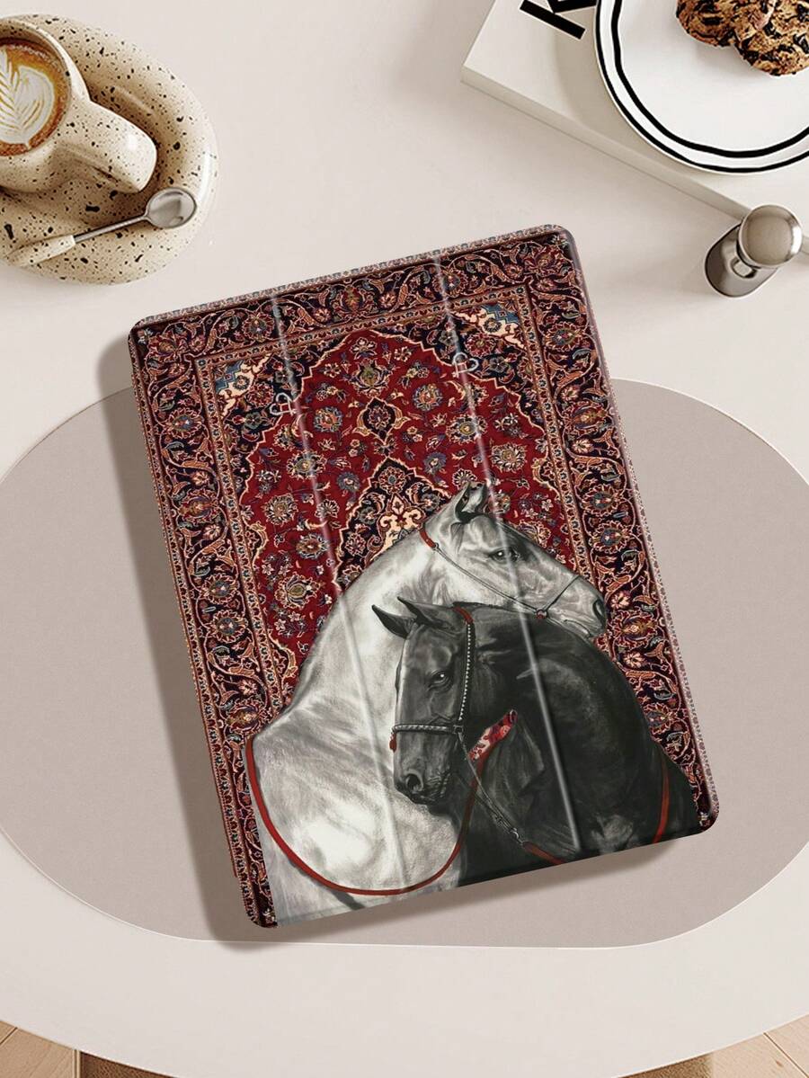 图腾 iPad 保护套，兼容 iPad Air 4/5 (10.9 英寸)、iPad 7/8/9 (10.2 英寸)，内置笔槽，也适用于 Tab S6 (10.4 英寸)、Tab A7 Lite (8.7 英寸)，时尚皮革保护套，是返校季、情人节、新年等节日的理想礼物。 - 彩色 - 查看 1