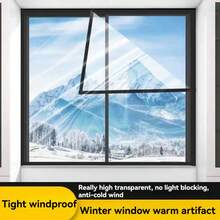 Window Draft Blocker For Winter, Insulation Sealing Film For Door And Window, Windproof And Warm, Prevent Cold Air Leakage - Black Edge - View 9