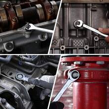 AD TOOLS 8pcs Flexible Ratchet Wrench Set, 9-17mm Wrench Ring Ratchet Combination Flexible Wrench Kit, Metric Flexible Head - Blue - View 3