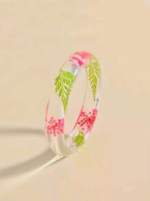 8 Colors Available Elegant Minimalist Resin Transparent Bracelet With Dried Flowers, Suitable For Daily, Street, Beach Travel Wear - Multicolor - View 19