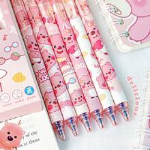 6pcs Erasable Ballpoint Pens, Cartoon Student Practice Pens, Side-Press Crystal Blue Heat-Erasable, Capybara + Ruby Dual Styles Optional, Suitable For Learning, Homework, Daily Use (Random Style)