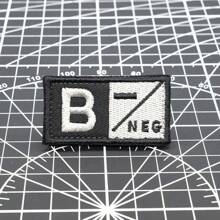 1 件军绿色战术血型刺绣补丁带钩环，适用于服装刺绣军事徽章 - 彩色 - 查看 11