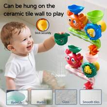 Zabawka do kąpieli Cute Crabs Water Wheel Rotary Bath Toy, ABS Material Bathroom Track Toddler Shower Bath Playset, Water Playtime & Animal Role - Fun Learning Bath Toy For Teens And Preschoolers, ABS Material, Mixed Colors, Bath Toy