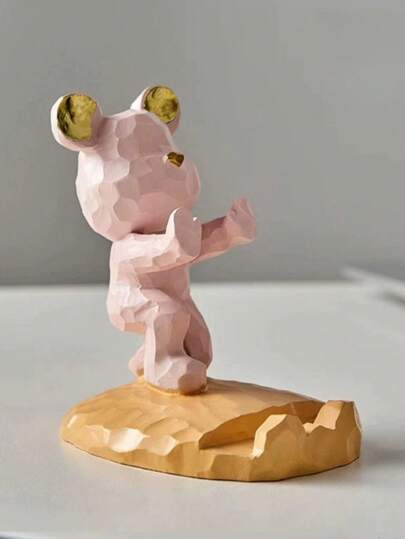 1 件可爱熊形手机支架装饰，兼容手机和平板电脑，适用于书桌、床边、客厅、书房、卧室、礼物等。背景支架，节日必需品