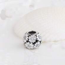 PANDORA Sparkling Daisy Flower Charm Bracelet, DIY Beaded, Fixed Clasp 791488EN12 - White - View 4