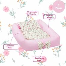 Rain of Love Baby Complete Crib Kit + American Crib Reducer Nest Imperial Royalty Crown 15 Pieces - 淺粉色 - 查看 7