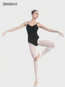 balletto Adjustable Shoulder Strap Gymnastics Leotard, Backless Design For Ballet Practice, Black Adult Women Camisole Fitness Apparel - Black - View 8