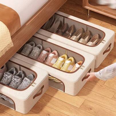 1 Large Capacity Foldable Bed Bottom Storage Box, Multifunctional Drawer Style Shoe Storage Box, Clothing Storage Bag, Large Capacity Wardrobe Clothing Storage Box, Down Jacket And Jeans Storage Box, Dust-Proof And Moisture-Proof