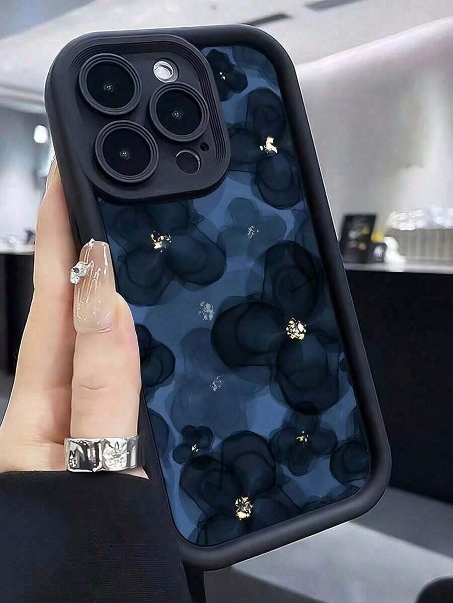 Flower 2pc Navy Blue Floral Creative Design Matte Finish Phone Case, Compatible With Iphone 16, 15, 14, 13, 12, 11, XS, XR, X, 7, 8 Plus, Pro Max, A Great Gift For Friends, Family, Boyfriend, Girlfriend Waterproof Shockproof Anti-Fall Scratch ResistantFOR-YOUR-BELOVED-PHONE Christmas Gifts Christmas Gifts - 1pc - 查看 1