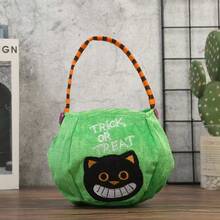 1 szt. Torba na cukierki na Halloween "Cukierek albo psikus", torba w kształcie dyni 3D, torba prezentowa, rekwizyt na Halloween - Wielokolorowe - Zobacz 7