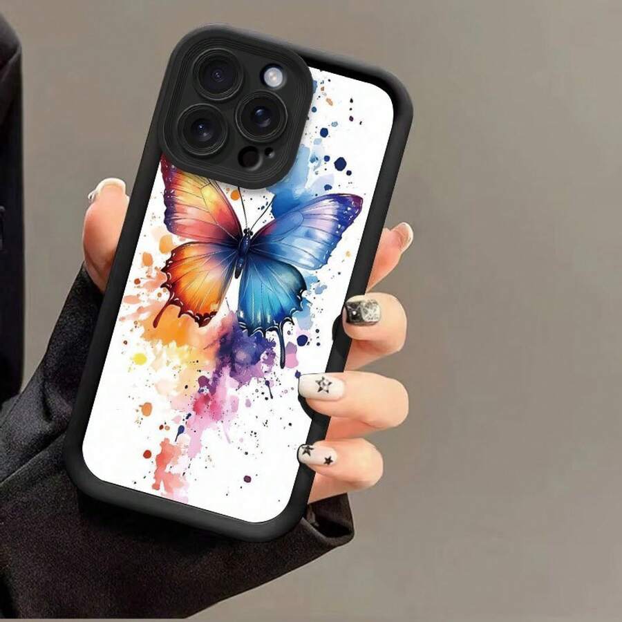 [Teléfono] Adecuado 15 Plus 16 Pro Xs 11 12 13 14 Pro 8 Plus 5 SE 2022 SE2 SE3 Teléfono Ojo Escalera Arte Pintura al óleo Colorido Fondo blanco Retro Gama alta A prueba de golpes Cubierta protectora suave Hombres - Colores mixtos 1 - Ver 1