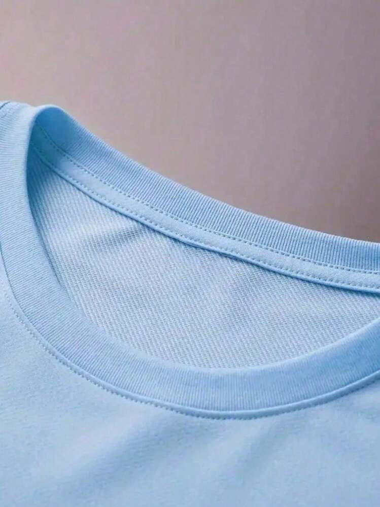 Kit Of 3 Men's Plain T-Shirts Casual Shirt 100% Cotton Versatile Comfortable Sports Unisex Blouse - Màu xanh nhạt - Xem 3