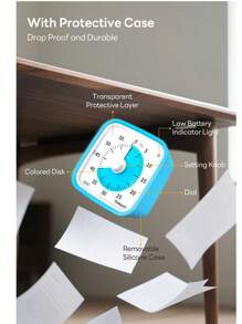Yunbaoit 1pc Visual Timer (vt01) In Blue Color, Suitable For Learning, Kitchen, Office, Etc.