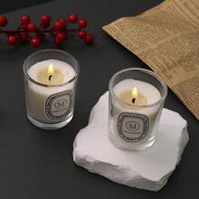 Portacandele in vetro trasparente con candela in cera di soia, aroma fragrante, decorazione per la casa, adatto per San Valentino, Ringraziamento