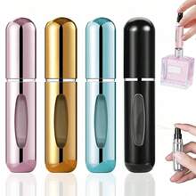 One 5ml Perfume Refillable Bottle Travel Suit, Bottom Press Type, Reusable Perfume Spray Bottle, Similar To Lipstick Shape, With Visible Window, Convenient For Travel And Air Travel, Suitable For Family And Friends' Birthday Gifts, Holiday Gifts, Convenient For Travel - 金色 - 查看 1