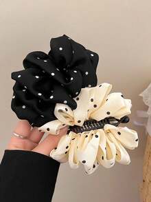 1 Peça Clipe de Cabelo Plissado de Poá Elegante e Casual de Poliéster de Cor Sólida, Adequado para Combinação Diária e Todas as Estações, Clipe de Cabelo, Clipe de Cabelo, Material Escolar, Clipes de Garra, Grampos de Cabelo, Presilha de Cabelo, Barras de Cabelo, Clipes para Cabelo, Acessórios de Cabelo - Multicolorido - Visão 5