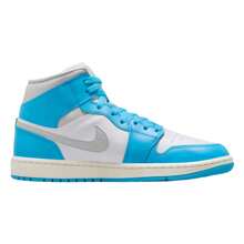 Nike Air Jordan 1 Mid Dark Powder Blue White Grey BQ6472-400 Women Fashion Sneakers New Vintage-Spring Summer-Inspired Running Shoes, Shock-Absorbing Comfort, Gym To Streetwear-Back To School - Powder Blue and White - View 2