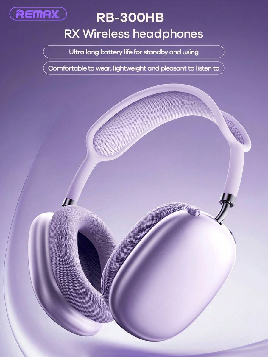 Remax Bluetooth Headphones Over Ear, 12 Hours Playtime Wireless Headphones With Up To 300 Hours Battery Standby, Support Answer Call(Black), Premium Gift For Friend, Classic Best Seller Of Store - 多色-300HB - 查看 1