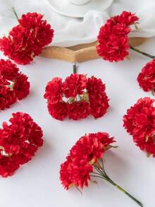 1/3/5 pièces Mini fleurs artificielles d'œillet en soie, hortensias pour coiffure. Plantes factices pour décoration de boîte à bonbons de mariage d'automne, vase pour la maison, salle à manger, chambre à coucher, fête d'anniversaire, décoration de jardin extérieur, décoration d'automne