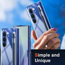 keshengtai 1 个透明手机壳，内置笔架和 1 个手写笔，适用于三星 Galaxy Z Fold 7 6 5 4 3 5G 防水防震防摔防刮 - 無色 - 查看 4