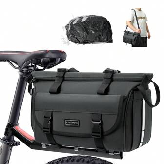 3 in 1 Borsa Bici Posteriore Estensibile 18L Borsa per Portapacchi Bicicletta Borsa Portabiciclette Riflettente con Copertura Anti-Pioggia