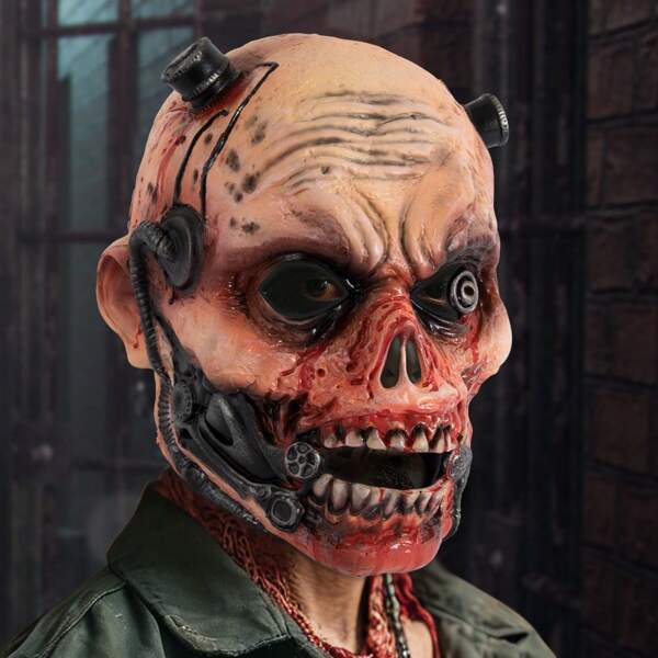 Masque d'horreur de zombie d'Halloween, accessoire de costume de fête 3D réaliste