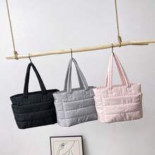 1PC Gym Yoga Tote Bag For Women, Lightweight Puffy Travel Duffel Bag Quilted Shoulder Bag Handbag For Travel, Work, Sport, Weekender Overnight Carry On Bag - Multicolor - View 7