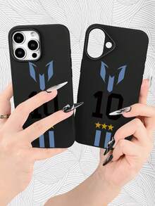 Retro Football Style - Legendary Argentine Player #10 - Stylish And Lightweight | Camera Lens Cutout | Shock And Drop Resistance | Matte And Non-Slip | Stylish And Comfortable, UV Printed Fo - 黑色 - 查看 4