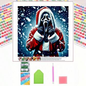 1 st utsökt 5D diamantmålningsset, ramlöst DIY-hantverk, elegant rumsdekor. Diamantmålningsset med helrunda diamanter, DIY, avkopplande hobby, perfekt diamantprickningseffekt, juldekorationspresent