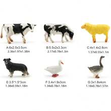 礼品PVC牛模型 - 仿真农场动物模型，静态实心牛娃娃装饰，无需电动桌面装饰，生日或节日装饰，礼品项目，有趣的动物设计 - 彩色 - 查看 24