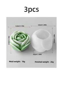Valentine's Day Floral Candle Silicone Mold DIY Drip Decoration Available In 1pc/3pcs - Suitable For Home Decoration, Fireplace, Living Room, Center Decoration, Office, Valentine's Day Gift, Candle Set, Aromatherapy Candle, Friend Gift, Women's Gift