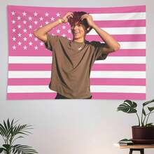 Movie Celebrity Actor Malachi Tapestry Barton Pink Art Flag Tapestry For Room Aesthetic Living Room Bedroom College Dorm Decor Pink Gift - Pink - View 7
