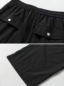 男士休闲时尚工装裤，多口袋户外运动长裤，秋冬，适合秋季 - 黑色 - 查看 5