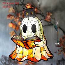 1 2D flacher Lichtfänger - Acryl Fenster Dekoration, Gothic Stil Halloween Spukhaus Dekoration, geeignet für Wand Dekoration von Zuhause, Schlafzimmer und Wohnzimmer (kein Glas Material)