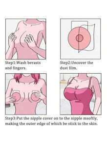 4 peças Capa Silicone para Elevação dos Seios, Bra Invisível, Reutilizável e Sem Alças