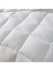 单件装床上用品被子 - 秋冬季保暖被子替代品，3D聚酯纤维填充，蓬松透气超细纤维床上用品被子，带四角系带 - 白色 - 白色 - 查看 5