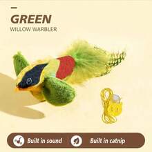 1pc Cat Toy Simulated Bird Vocal Toy, Self-Entertaining Anti-Boredom Toy For Cats - Green - View 9
