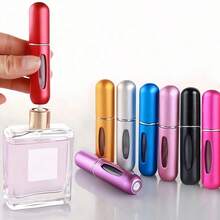 One 5ml Perfume Refillable Bottle Travel Suit, Bottom Press Type, Reusable Perfume Spray Bottle, Similar To Lipstick Shape, With Visible Window, Convenient For Travel And Air Travel - 金色 - 查看 1