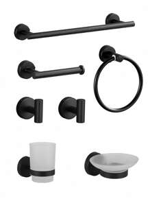 这款欧式浴室收纳套装包括不锈钢毛巾环、毛巾杆、纸巾架、浴袍挂钩、衣帽钩和多功能挂杆。 - 多 - 查看 19